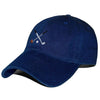 Crossed Golf Clubs Needlepoint Hat in Navy by Smathers & Branson - Country Club Prep