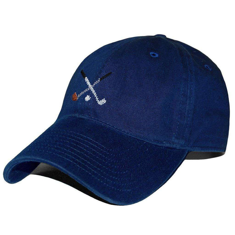 Crossed Golf Clubs Needlepoint Hat in Navy by Smathers & Branson - Country Club Prep