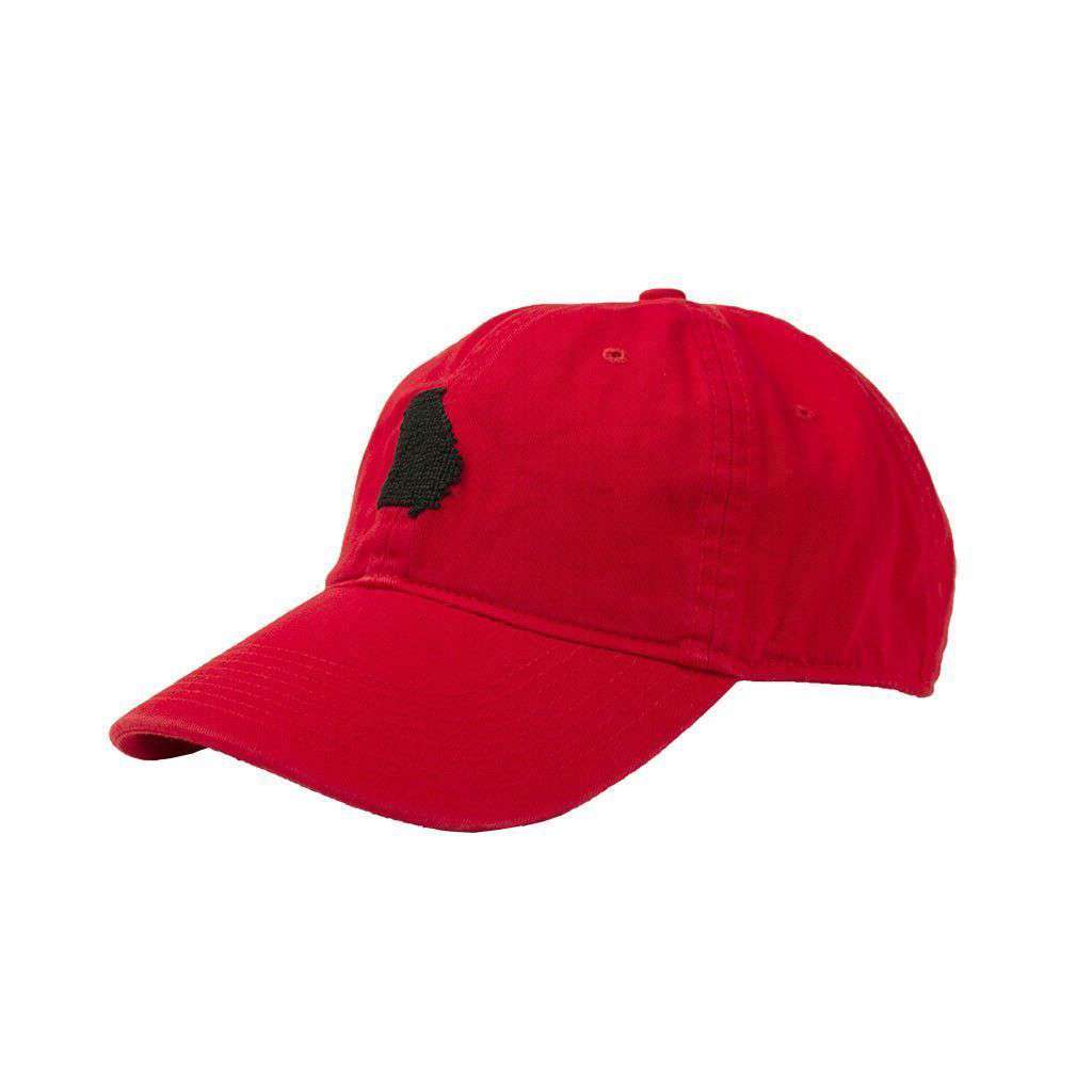 Custom Georgia Needlepoint Hat in Red by Smathers & Branson - Country Club Prep