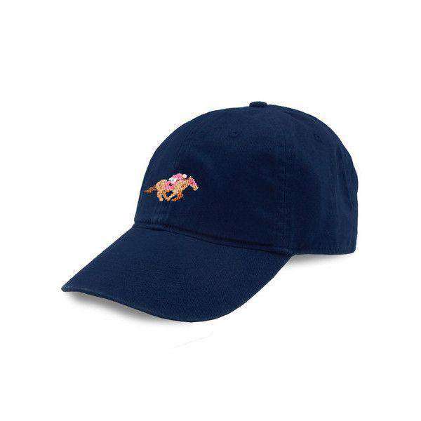 Derby Horse Needlepoint Hat in Navy by Smathers & Branson - Country Club Prep
