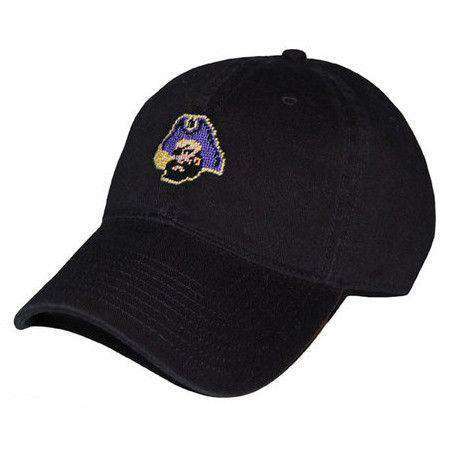 East Carolina University Needlepoint Hat in Black by Smathers & Branson - DNP - Country Club Prep