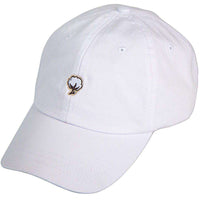 Embroidered Cotton Logo Hat in White by The Southern Shirt Co. - Country Club Prep