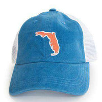 Florida Gainesville Gameday Trucker Hat in Blue by State Traditions - Country Club Prep