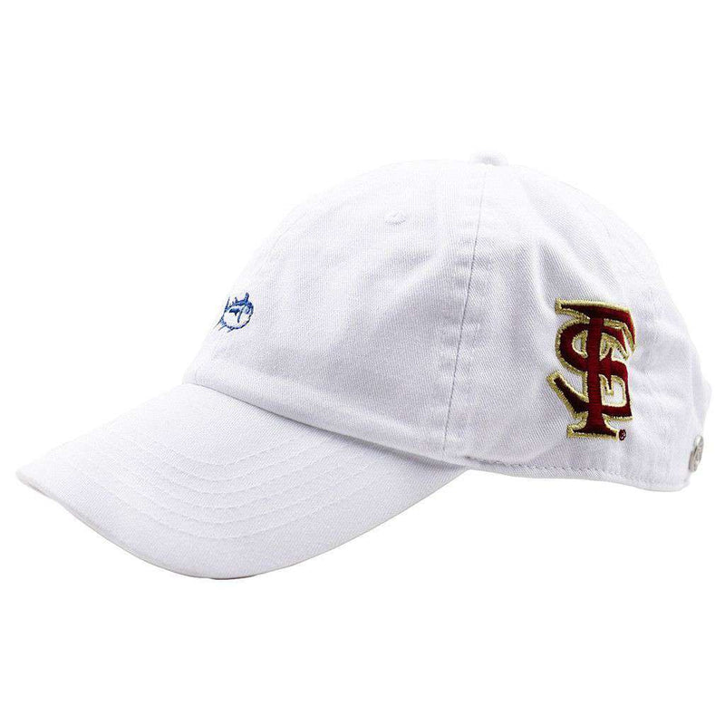 Florida State University Mini Skipjack Hat in White by Southern Tide - Country Club Prep