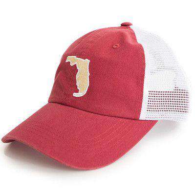 Florida Tallahassee Gameday Trucker Hat in Garnet by State Traditions - Country Club Prep