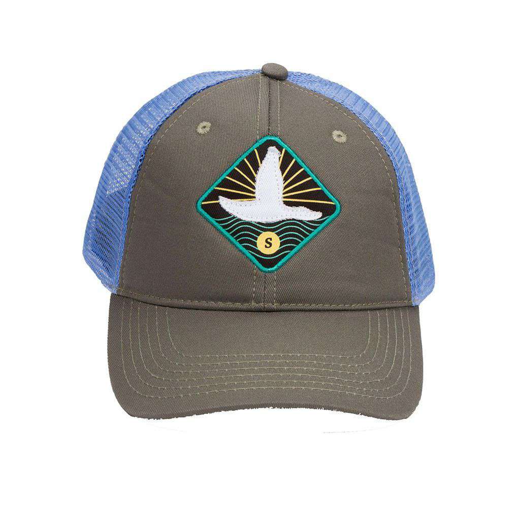 Flying Duck Trucker Hat in Midnight Grey by Southern Marsh - Country Club Prep