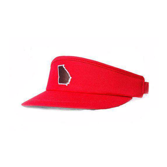 GA Athens Gameday Golf Visor in Red by State Traditions - Country Club Prep