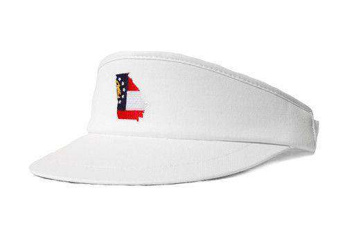 GA Traditional Golf Visor in White by State Traditions - Country Club Prep