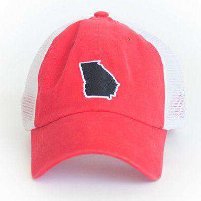 Georgia Athens Gameday Trucker Hat in Red by State Traditions - Country Club Prep