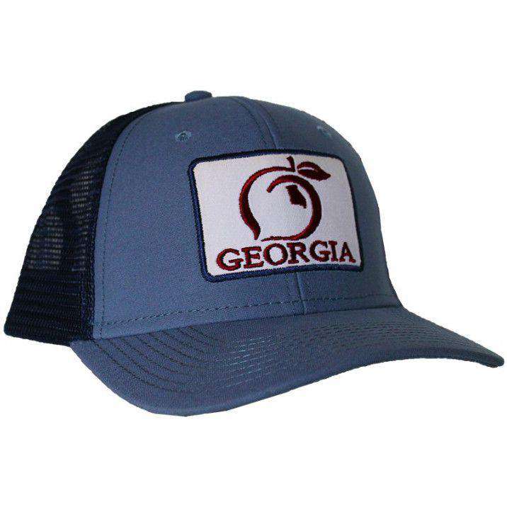 Georgia Patch Mesh Back Hat in Breaker Blue by Peach State Pride - Country Club Prep