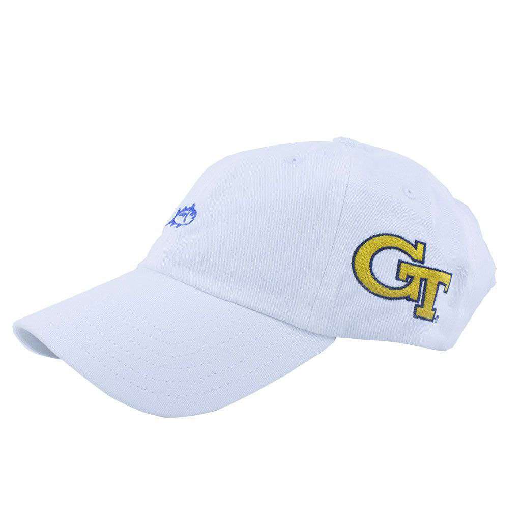 Georgia Tech Mini Skipjack Hat in White by Southern Tide - Country Club Prep