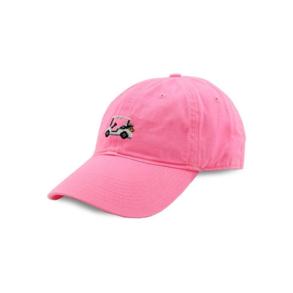 Golf Cart Needlepoint Hat in Pink by Smathers & Branson - Country Club Prep