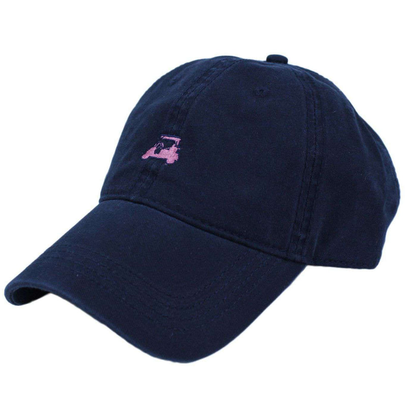 Golf Cart Twill Hat in Navy w/ Pink by Country Club Prep - Country Club Prep