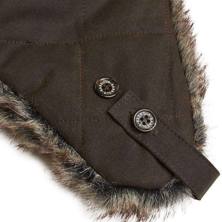 Grasmere Wax Trapper Hat in Olive by Barbour - Country Club Prep