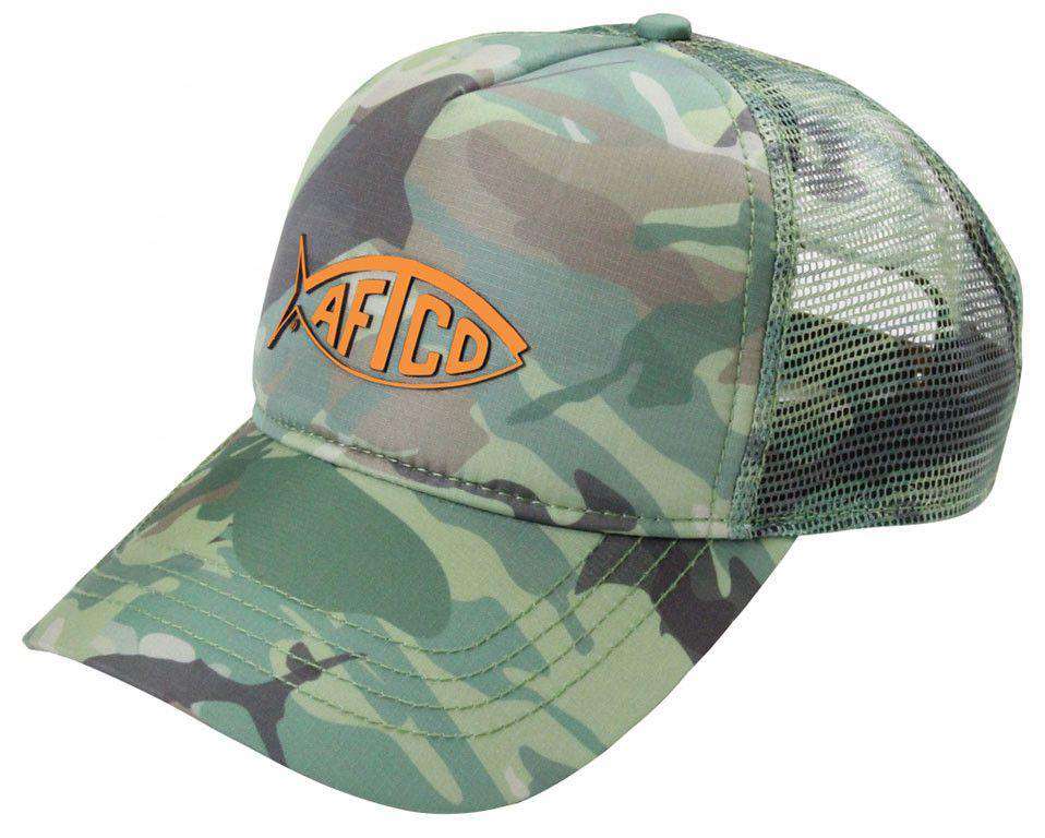 Green Camo Trucker Hat by AFTCO - Country Club Prep