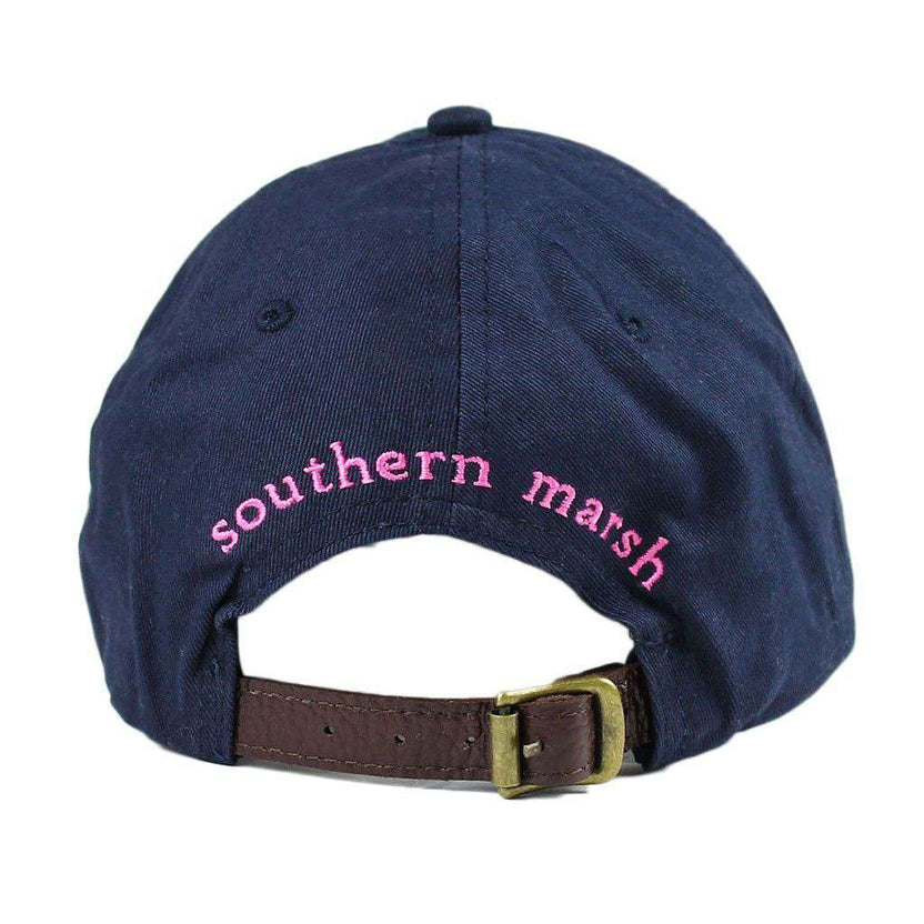 Limited Edition Pink Seersucker Visor with Navy Duck by Southern Marsh main image 1
