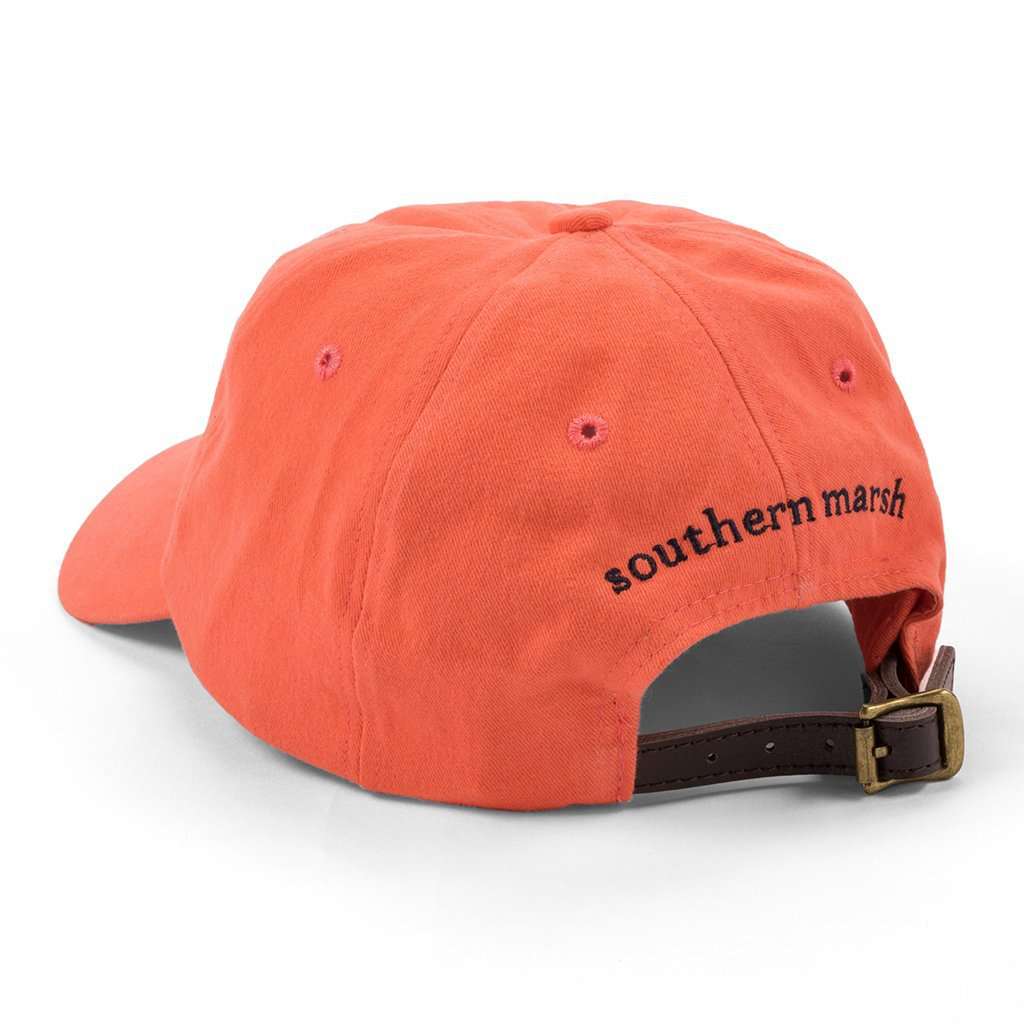 Southern Marsh Hat in Washed Coral with Navy Duck – Country Club Prep