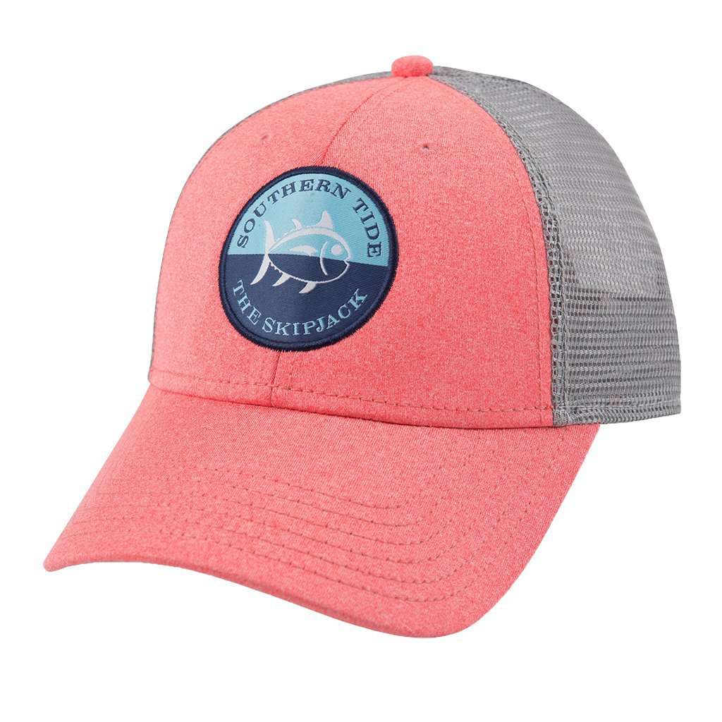 Heathered Skipjack Trucker Hat in Coral by Southern Tide - Country Club Prep