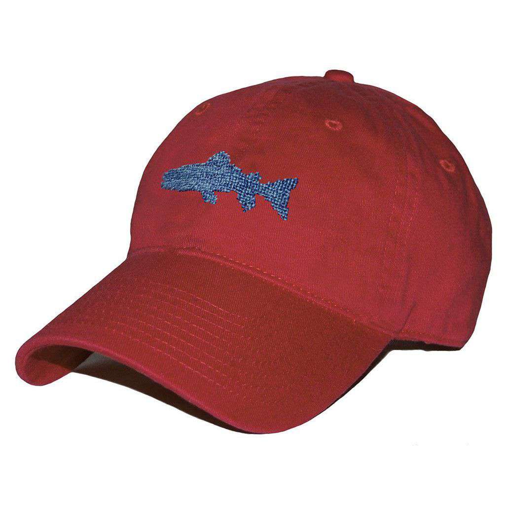 Heathered Trout Needlepoint Hat in Rust Red by Smathers & Branson - Country Club Prep