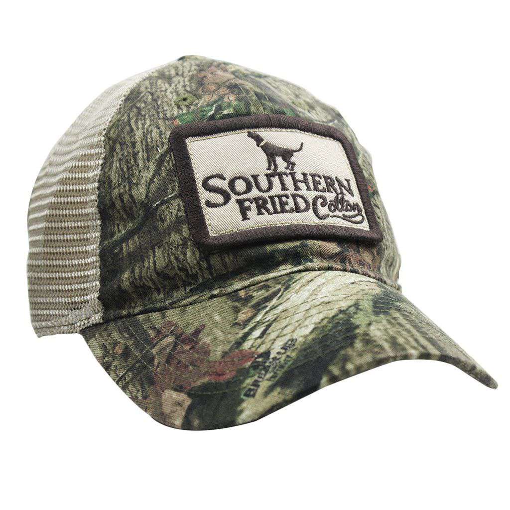 Southern Fried Cotton Howlin' Patch Trucker Hat in Mossy Oak Camo ...
