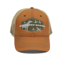 Hunting Dog Trucker Hat in Burnt Orange by Southern Marsh - Country Club Prep