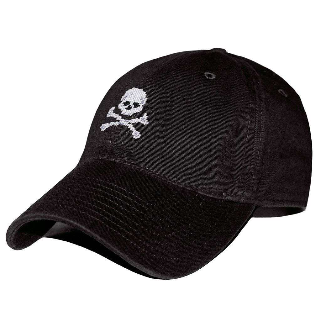 Jolly Roger Needlepoint Hat in Black by Smathers & Branson - Country Club Prep