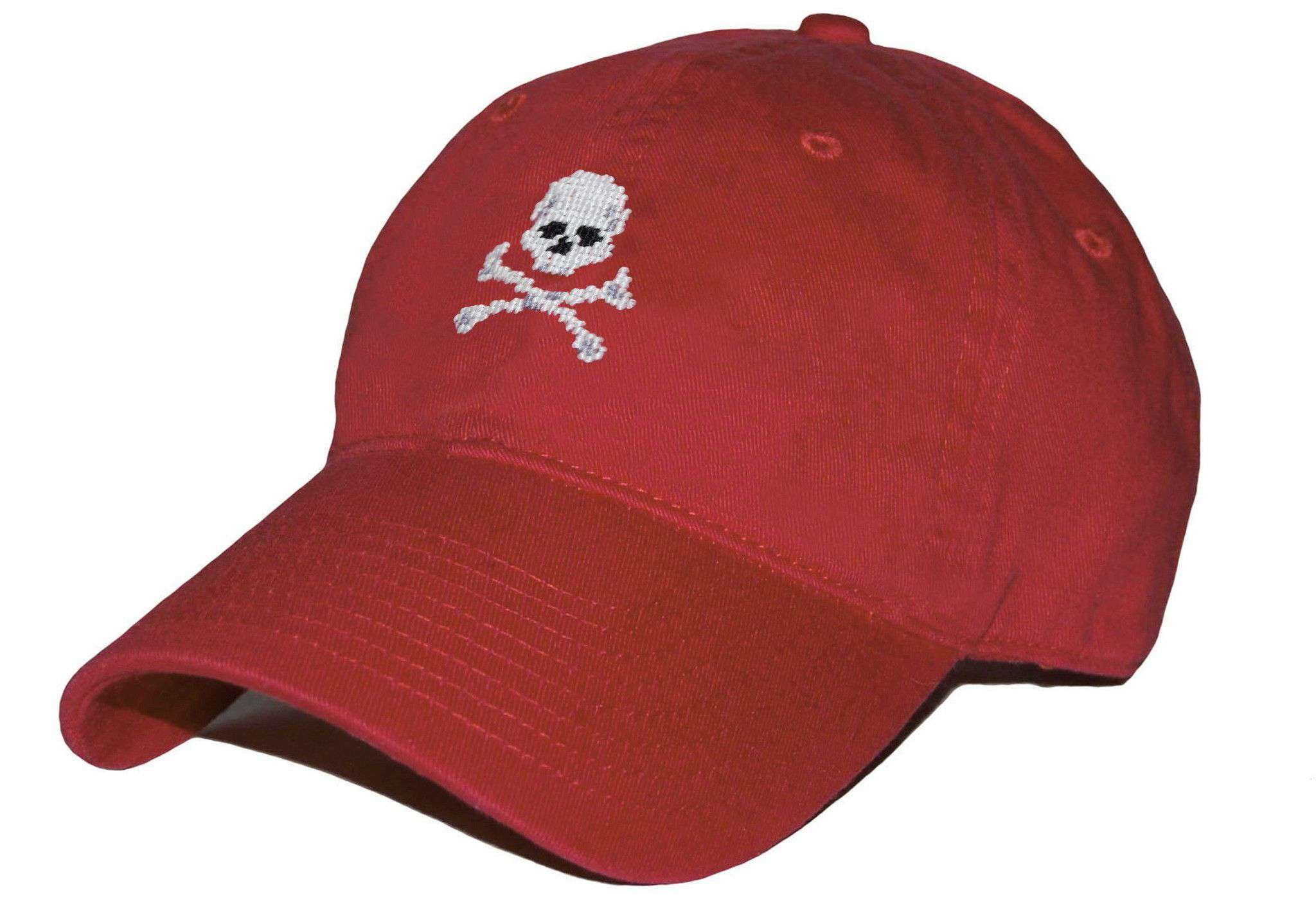 Jolly Roger Needlepoint Hat in Rust by Smathers & Branson - Country Club Prep