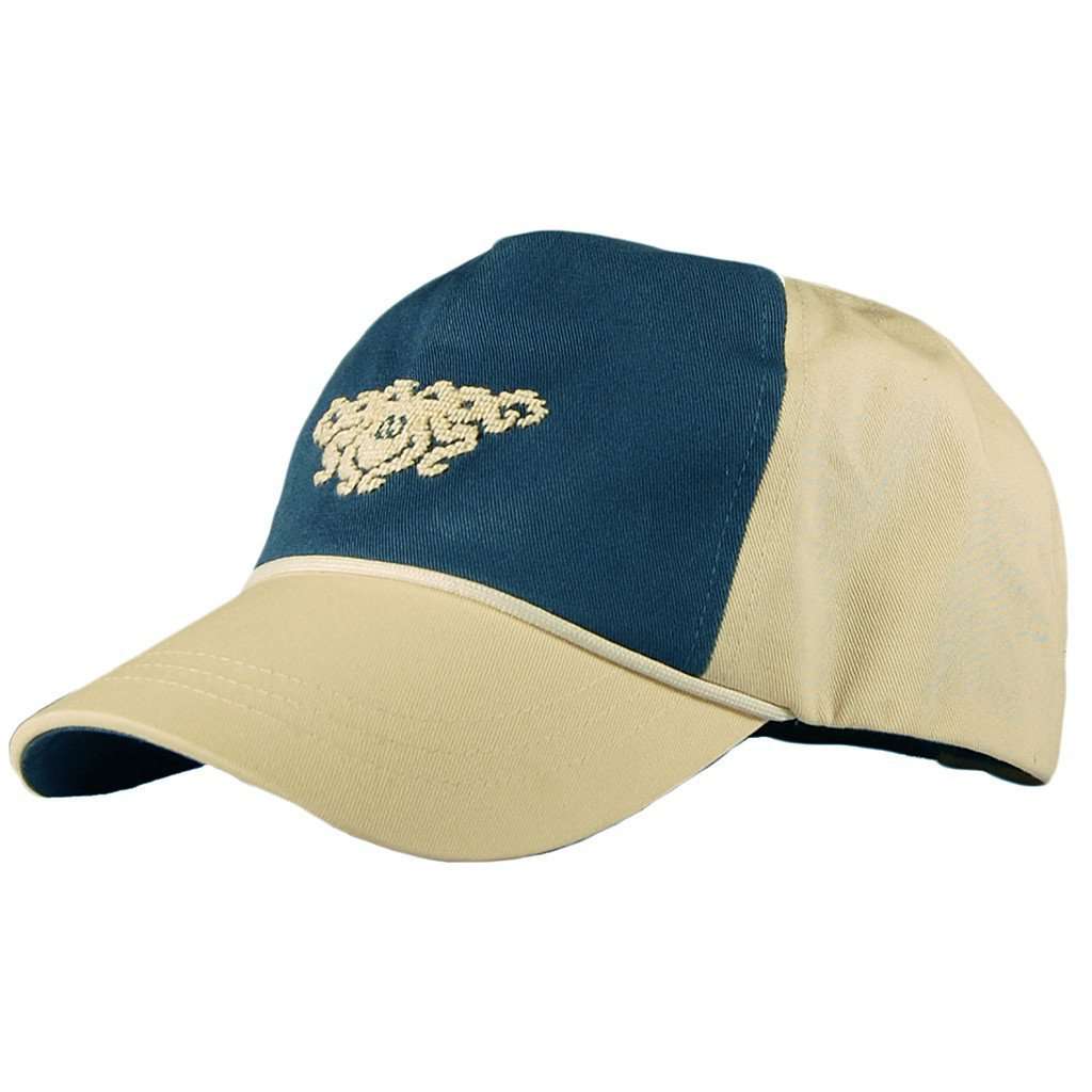 Kraken Needlepoint Hat in Breaker Blue and Ivory by Smathers & Branson - Country Club Prep