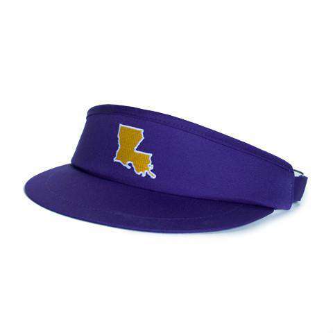 LA Baton Rouge Gameday Golf Visor in Purple by State Traditions - Country Club Prep