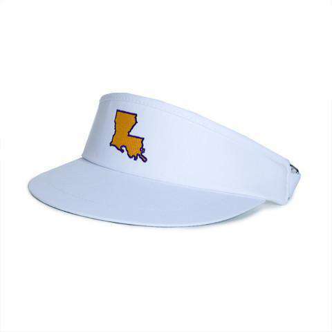 LA Baton Rouge Gameday Golf Visor in White by State Traditions - Country Club Prep
