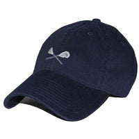 Lacrosse Sticks Needlepoint Hat in Navy by Smathers & Branson - Country Club Prep