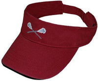 Lacrosse Sticks Needlepoint Visor in Rust Red by Smathers & Branson - Country Club Prep