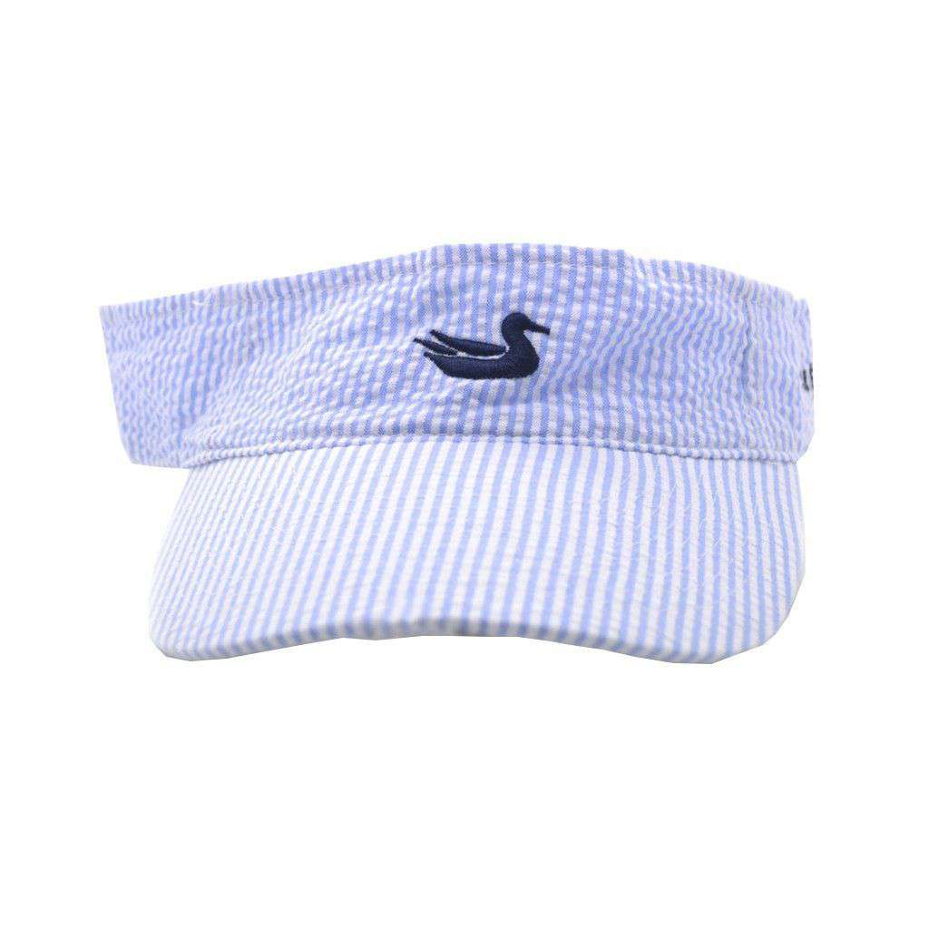 Limited Edition Blue Seersucker Visor with Navy Duck by Southern Marsh - Country Club Prep