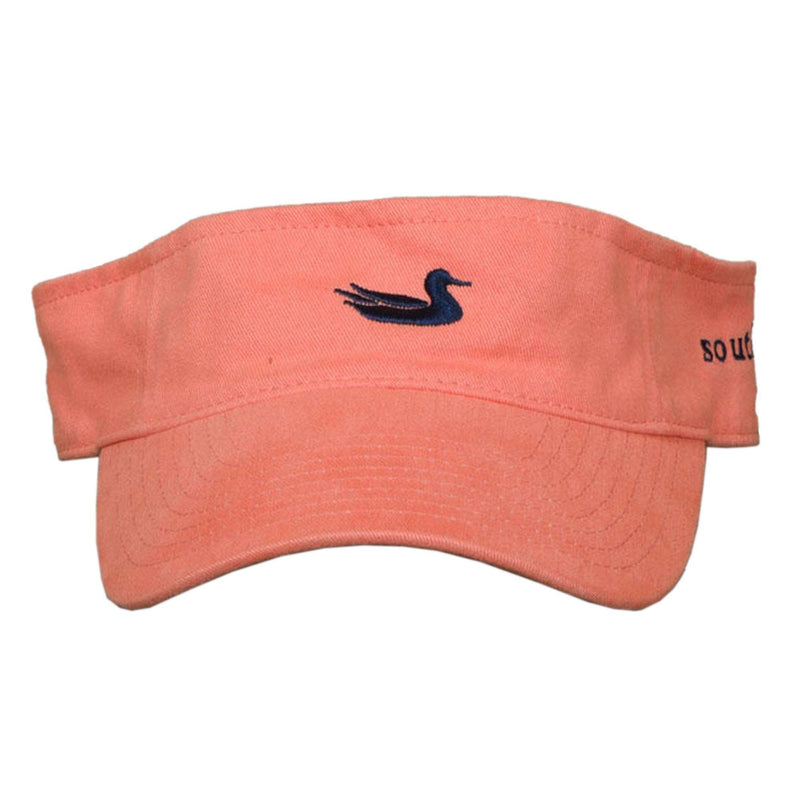 Limited Edition Visor in Washed Coral with Navy Duck by Southern Marsh - Country Club Prep
