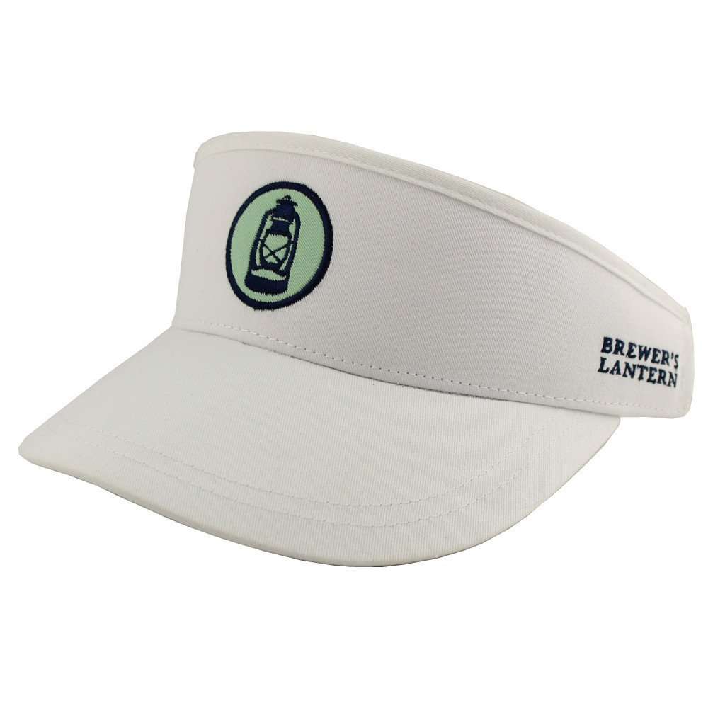 Logo Golf Visor in White by Brewer's Lantern - Country Club Prep