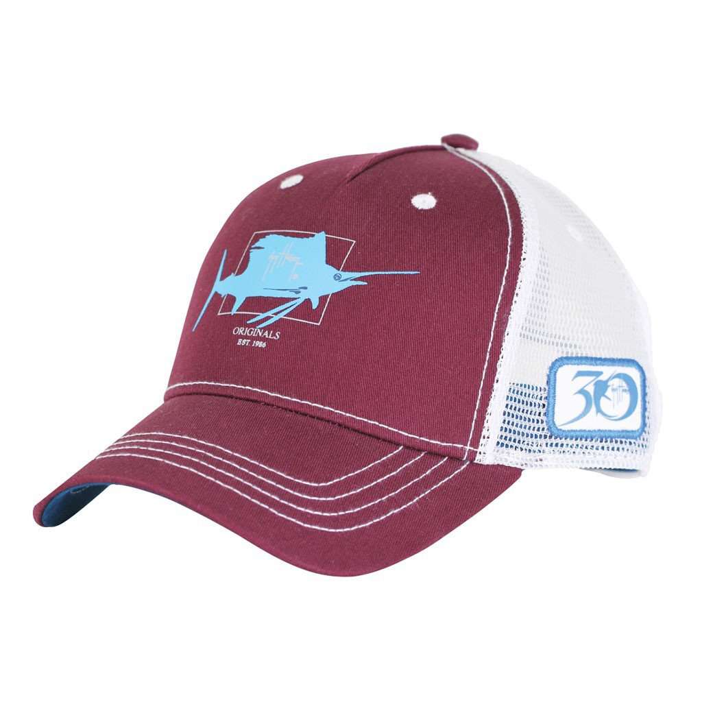 Logo Hat in Burgundy by Guy Harvey - Country Club Prep