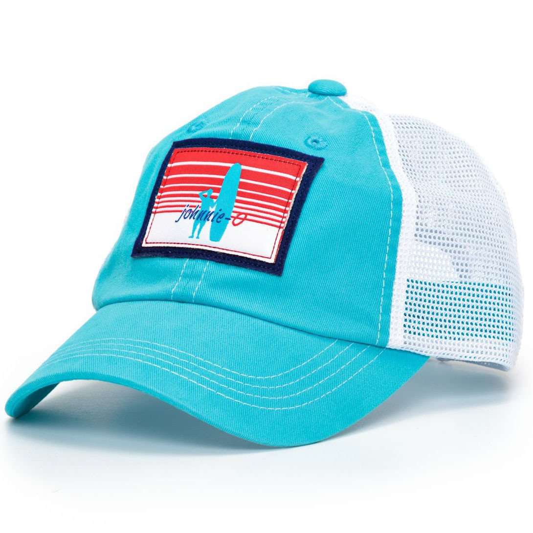Johnnie-O Logo Mesh Hat in Blue Mist – Country Club Prep