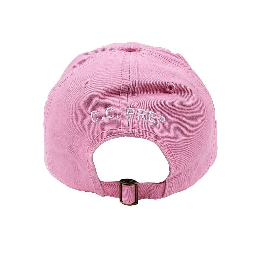Longshanks Solid Logo Hat in Pink Twill by Country Club Prep - Country Club Prep