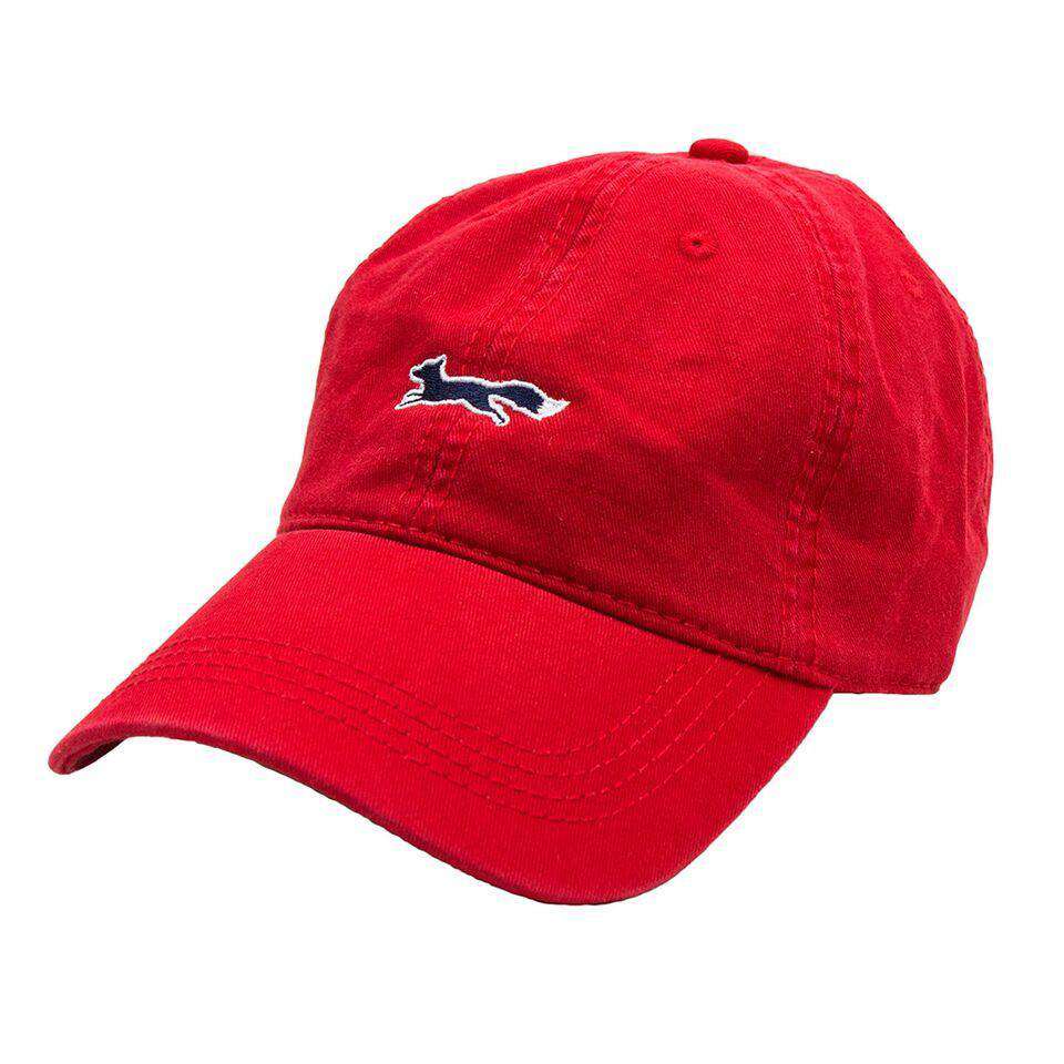 Longshanks Solid Logo Hat in Red Twill by Country Club Prep - Country Club Prep