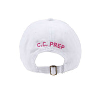 Longshanks Solid Pink Logo Hat in White Twill by Country Club Prep - Country Club Prep