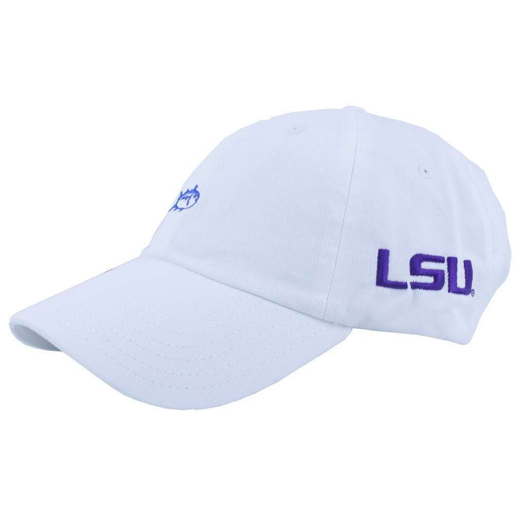 LSU Collegiate Skipjack Hat in White by Southern Tide - Country Club Prep