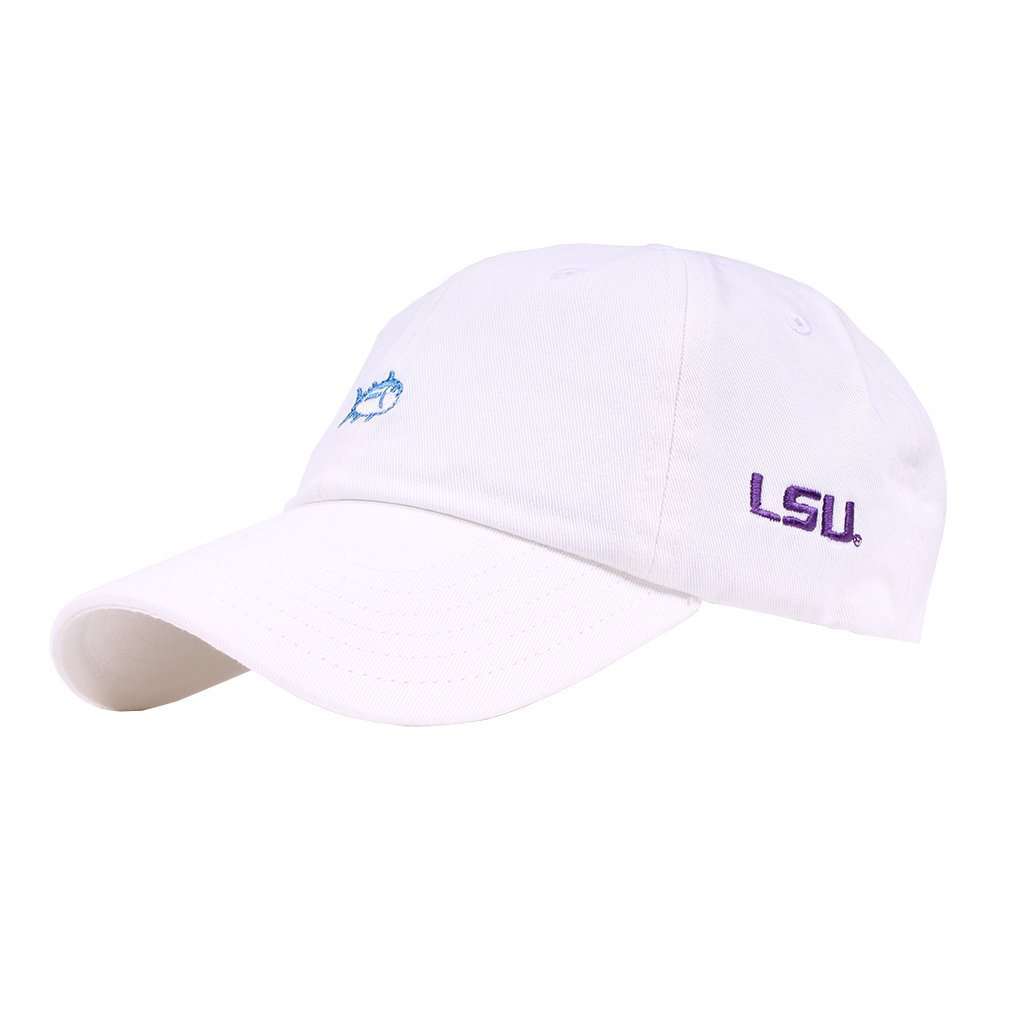LSU Gameday Skipjack Hat in White by Southern Tide - Country Club Prep