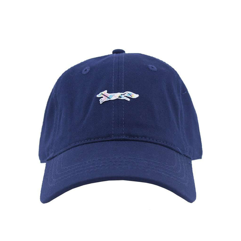 Madras Longshanks Logo Hat in Navy by Country Club Prep - Country Club Prep