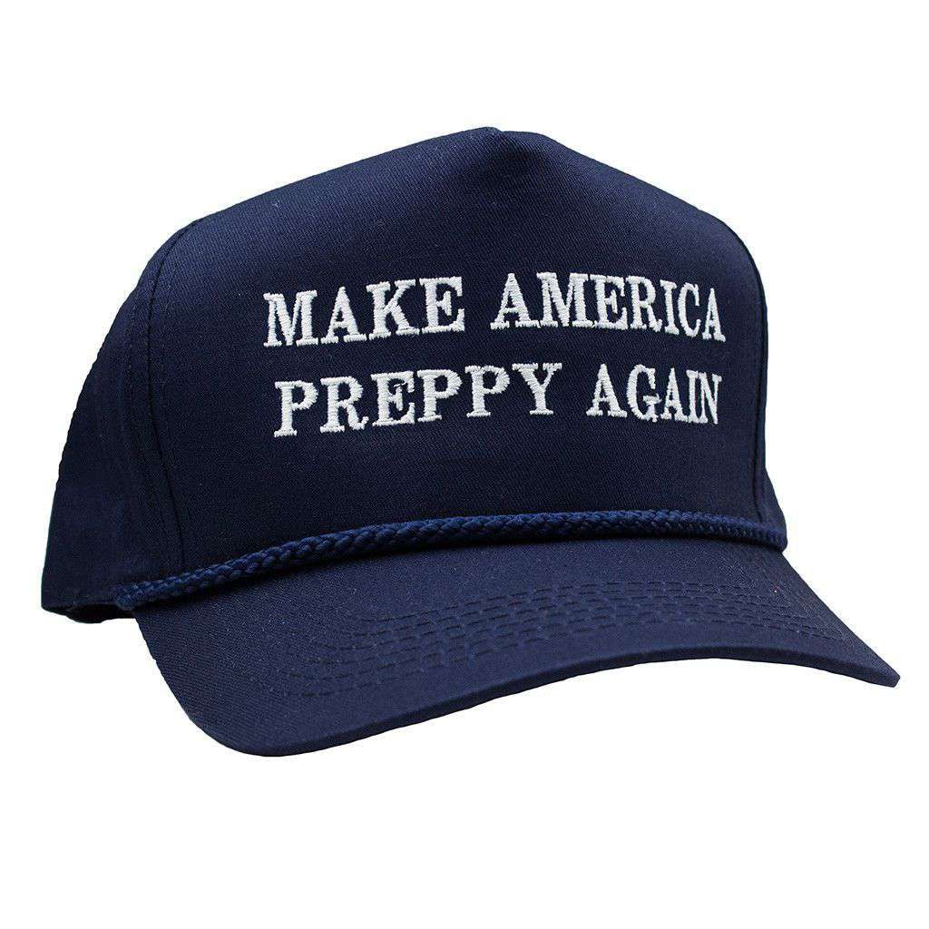 Make America Preppy Again Rope Hat in Navy by Country Club Prep - Country Club Prep