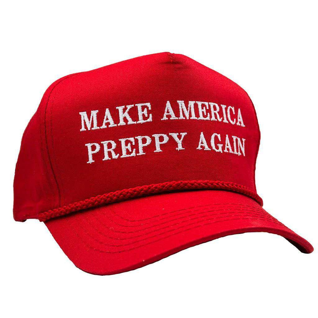Make America Preppy Again Rope Hat in Red by Country Club Prep - Country Club Prep