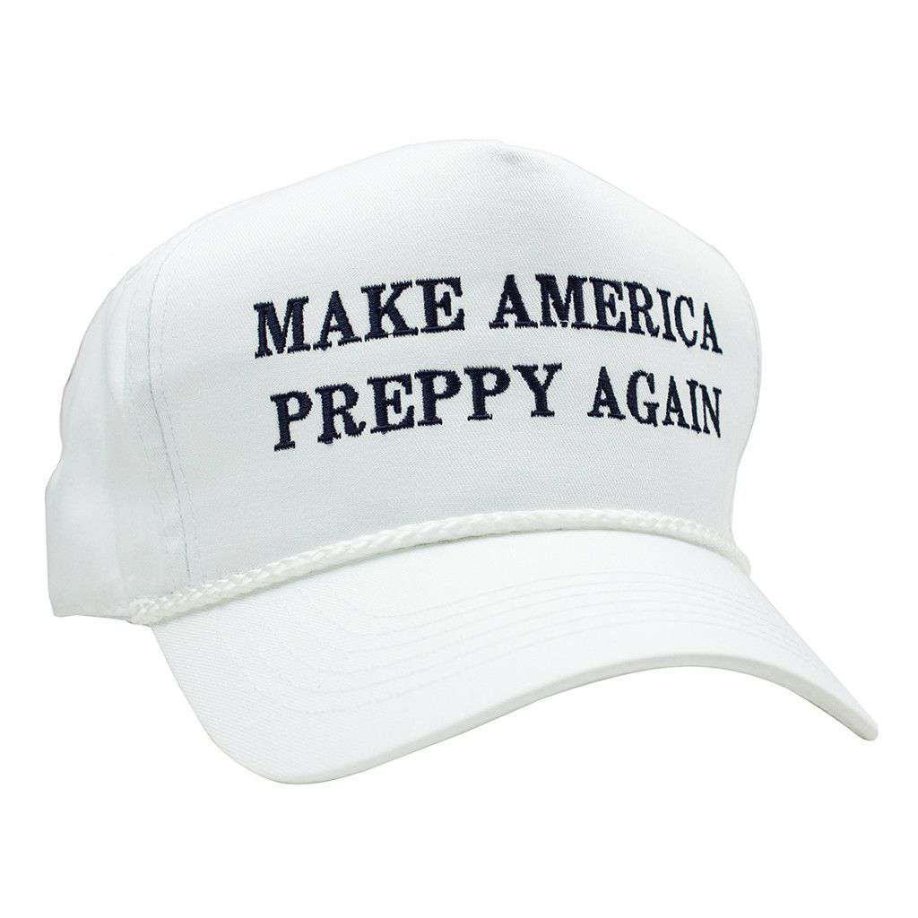 Make America Preppy Again Rope Hat in White by Country Club Prep - Country Club Prep