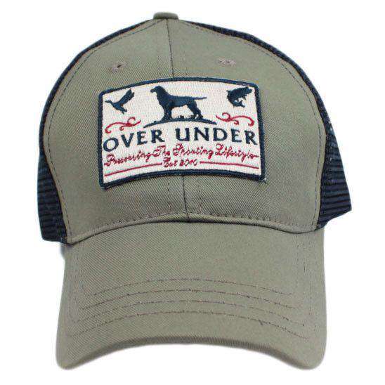 Mesh Back Sportsman's Patch Hat in Olive w/ Navy by Over Under Clothing - Country Club Prep