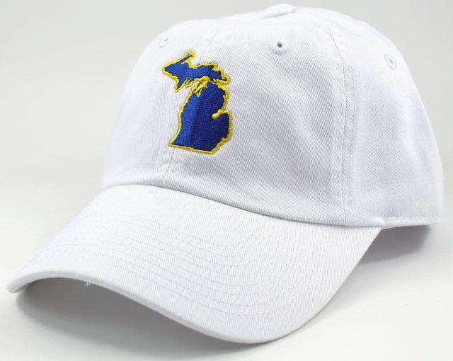 Michigan Ann Arbor Gameday Hat in White by State Traditions - Country Club Prep