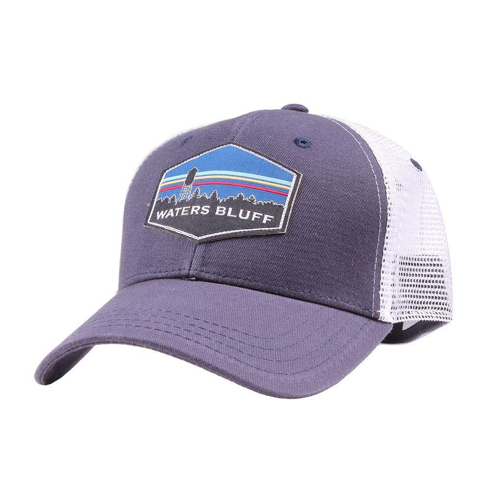 Midnight Tower Trucker Hat in Navy by Waters Bluff - Country Club Prep
