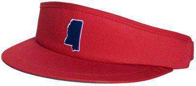 MS Oxford Gameday Golf Visor in Red by State Traditions - Country Club Prep